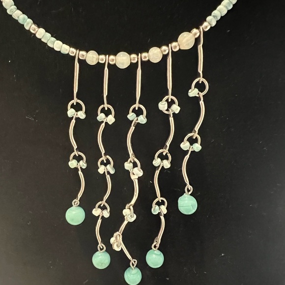 Turquoise aqua color stones necklace - Picture 2 of 3